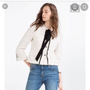 Zara tweets chic blazer with bow/ new